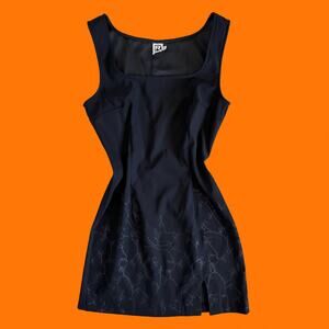 90's vintage black whimsigoth bodycon mini dress Size 5 r-wear by rampage